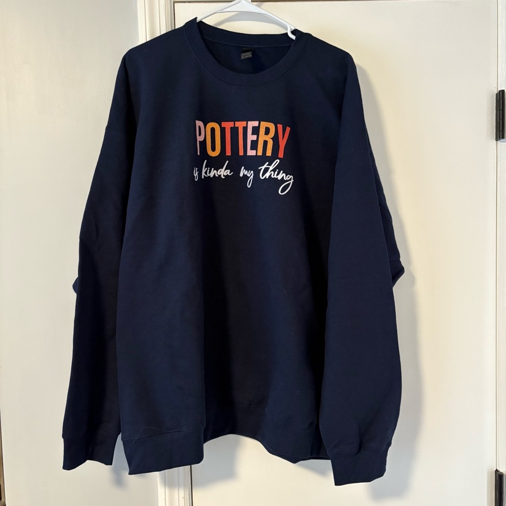 NWOT Navy Blue Pottery Crewneck Sweater - 2X